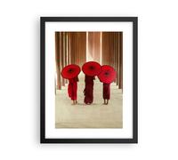 Affiche Poster 30x40cm Tableaux Image Photo Bhoutan Parapluie Rouge Wall Art
