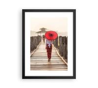 Affiche Poster 30x40cm Tableaux Image Photo Birmanie Parapluie Pont Wall Art