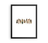 Affiche Poster 30x40cm Tableaux Image Photo Blanc Arrière Plan Plumes Wall Art