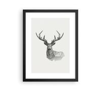 Affiche Poster 30x40cm Tableaux Image Photo Cerf Croquis Scandinave Wall Art