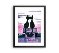Affiche Poster 30x40cm Tableaux Image Photo Chats toit amour animal Wall Art