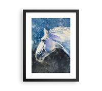 Affiche Poster 30x40cm Tableaux Image Photo Cheval Aquarelle Portrait Wall Art