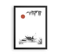 Affiche Poster 30x40cm Tableaux Image Photo Chine Pêcheur Dessin Wall Art