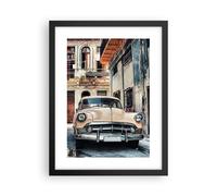 Affiche Poster 30x40cm Tableaux Image Photo Cubain Voiture Immeubles Wall Art