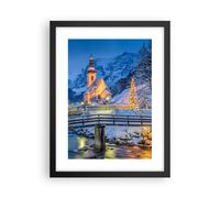 Affiche Poster 30x40cm Tableaux Image Photo De fête Église Neige Wall Art