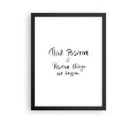 Affiche Poster 30x40cm Tableaux Image Photo Devise Pensée Positivement Wall Art