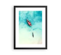 Affiche Poster 30x40cm Tableaux Image Photo Île bateau bateau océan Wall Art
