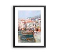Affiche Poster 30x40cm Tableaux Image Photo Île Bateaux Port Wall Art Decoration
