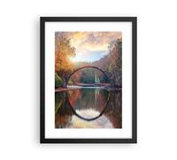 Affiche Poster 30x40cm Tableaux Image Photo Jardin Rhododendrons Pont Wall Art