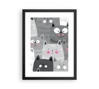 Affiche Poster 30x40cm Tableaux Image Photo Kittys animaux illustration Wall Art