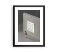 Affiche Poster 30x40cm Tableaux Image Photo Labyrinthe Gris Perdu Wall Art