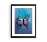 Affiche Poster 30x40cm Tableaux Image Photo Manuscrit Papillon Bleu Wall Art