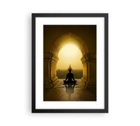 Affiche Poster 30x40cm Tableaux Image Photo Méditation Temple Ombre Wall Art