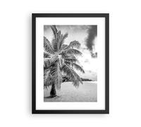 Affiche Poster 30x40cm Tableaux Image Photo Monochrome Plage Nuages Wall Art