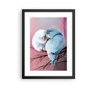 Affiche Poster 30x40cm Tableaux Image Photo Oiseaux Bleu Branche Wall Art