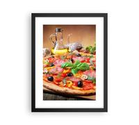 Affiche Poster 30x40cm Tableaux Image Photo pizza fromage tomate Wall Art