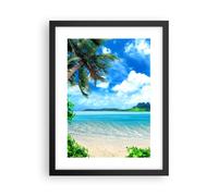 Affiche Poster 30x40cm Tableaux Image Photo Plage vacances île palmier Wall Art