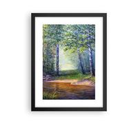 Affiche Poster 30x40cm Tableaux Image Photo prairie eau arbre Wall Art