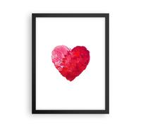 Affiche Poster 30x40cm Tableaux Image Photo Rouge Coeur Aquarelle Wall Art
