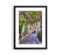 Affiche Poster 30x40cm Tableaux Image Photo Rue décoration fleurs Grèce Wall Art