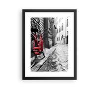 Affiche Poster 30x40cm Tableaux Image Photo Rue Vélo Rue pavée bâtiment Wall Art