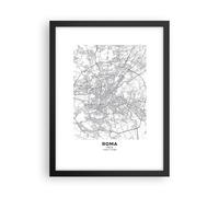Affiche Poster 30x40cm Tableaux Image Photo Ville Carte Rome Wall Art Decoration