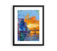 Affiche Poster 30x40cm Tableaux Image Photo Ville Pont Empâtement Wall Art