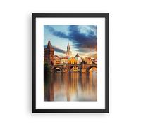 Affiche Poster 30x40cm Tableaux Image Prague pont histoire rivière Wall Art