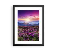 Affiche Poster 30x40cm Tableaux Image Prairie Montagne Ciel Paysage Wall Art