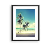 Affiche Poster 30x40cm Tableaux Image Voiture planche de surf plage océan Art
