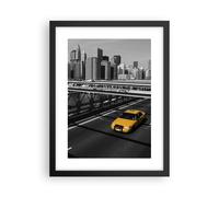 Affiche Poster 30x40cm Tableaux New York Manhattan pont de Brooklyn taxi Art