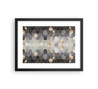 Affiche Poster 40x30cm Tableaux Image Géométrique Abstraction Hexagones Art