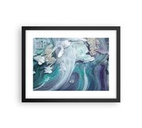 Affiche Poster 40x30cm Tableaux Image L'Abstraction En Trois Dimensions Bleu Art