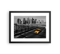 Affiche Poster 40x30cm Tableaux Image New York Manhattan pont de Brooklyn taxi