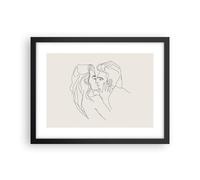 Affiche Poster 40x30cm Tableaux Image Photo Art. Ligne Baiser Wall Art