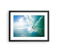 Affiche Poster 40x30cm Tableaux Image Photo Aventure surfeur vague océan Art