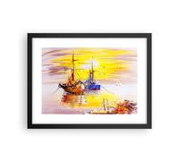 Affiche Poster 40x30cm Tableaux Image Photo Bateaux soleil mer voyage Wall Art