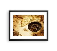Affiche Poster 40x30cm Tableaux Image Photo Boussole vieux voyage voyage Art