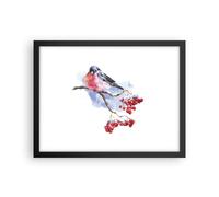 Affiche Poster 40x30cm Tableaux Image Photo Bouvreuil On Branche Wall Art