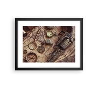 Affiche Poster 40x30cm Tableaux Image Photo Cartographie Vintage Boussole Art
