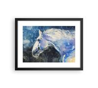 Affiche Poster 40x30cm Tableaux Image Photo Cheval Aquarelle Portrait Wall Art