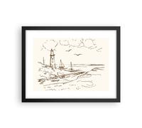 Affiche Poster 40x30cm Tableaux Image Photo Croquis Côte Lanterne Wall Art