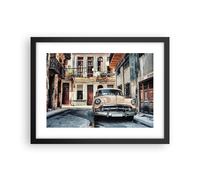Affiche Poster 40x30cm Tableaux Image Photo Cubain Voiture Immeubles Wall Art