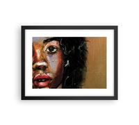 Affiche Poster 40x30cm Tableaux Image Photo Empâtement Portrait Africain Art