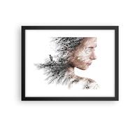 Affiche Poster 40x30cm Tableaux Image Photo Femme Double Exposition Wall Art