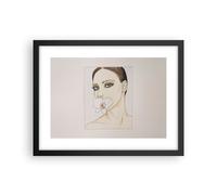 Affiche Poster 40x30cm Tableaux Image Photo Femme Silence Fleur Wall Art