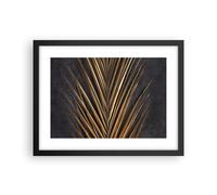 Affiche Poster 40x30cm Tableaux Image Photo Feuille Or Noir Wall Art Decoration