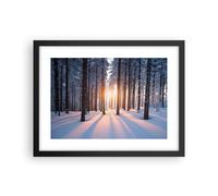Affiche Poster 40x30cm Tableaux Image Photo forêt hiver neige Wall Art