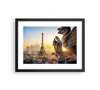 Affiche Poster 40x30cm Tableaux Image Photo Gargouilles Tour Eiffel Wall Art
