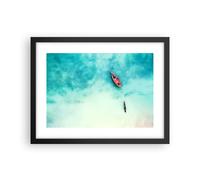 Affiche Poster 40x30cm Tableaux Image Photo Île bateau bateau océan Wall Art